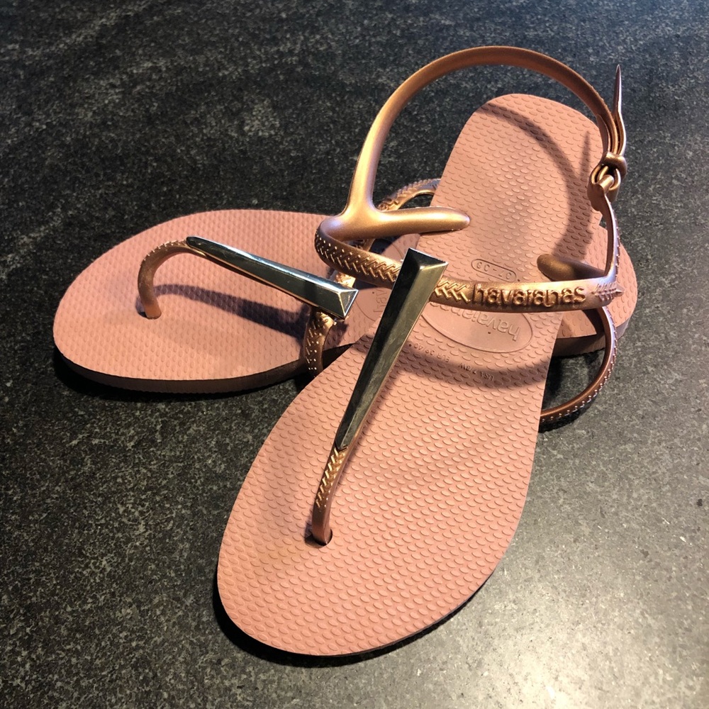 Haviana sandals. Rose color. Size 37-38. Worn only once. Excellent condition. - Picture 2 of 5